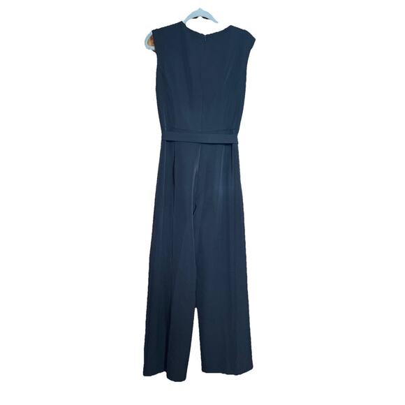 TAHARI Women’s Size 14 Embellished Rhinestones Jumpsuit Black Polyester Spandex - Picture 2 of 9